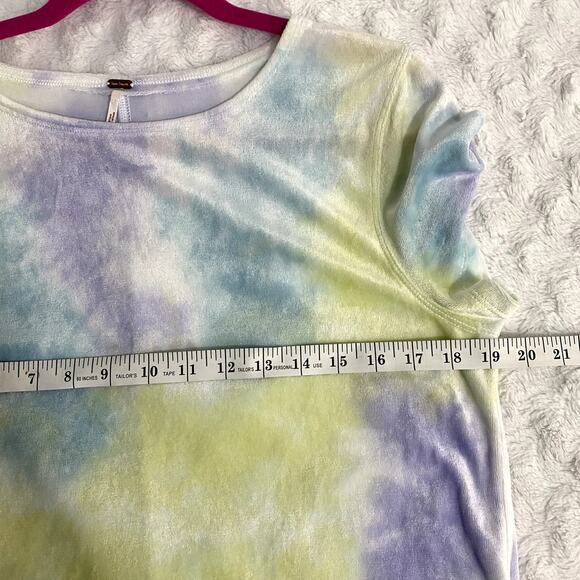 Free People Cloud Combo Tie Dye Bright Eyes Crewneck Velvet Baby Tee XL - Picture 7 of 7